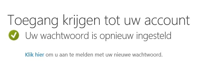 Wachtwoord Office 365 ProPlus bevestigd